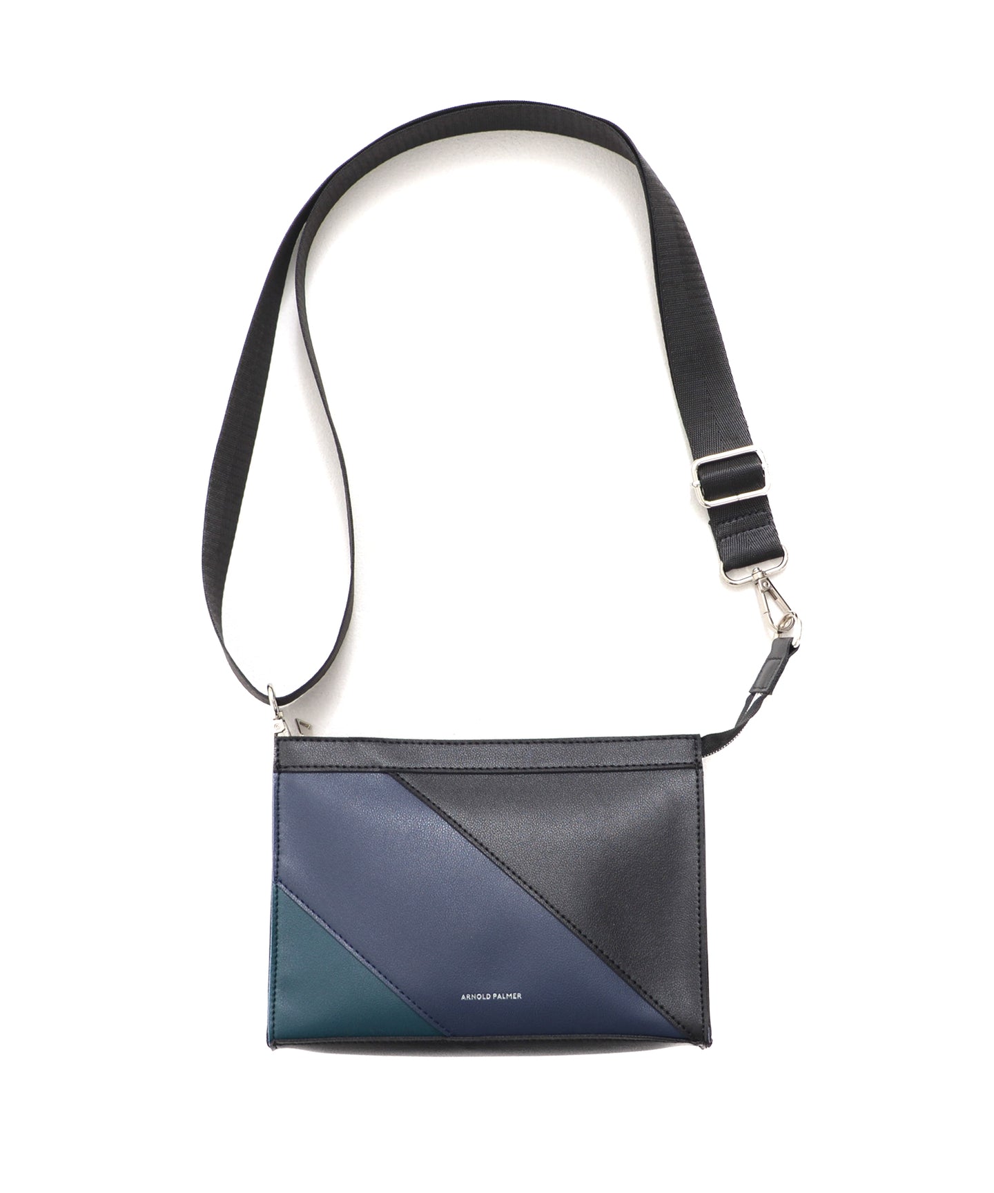 Arnold Palmer フェイクレザー パネルショルダーバッグ